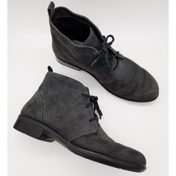 Naot Women's 9-9.5 Levanto Ankle Boots 40 Lace Up Comfort Dark Gray Suede $225 - Picture 15 of 16